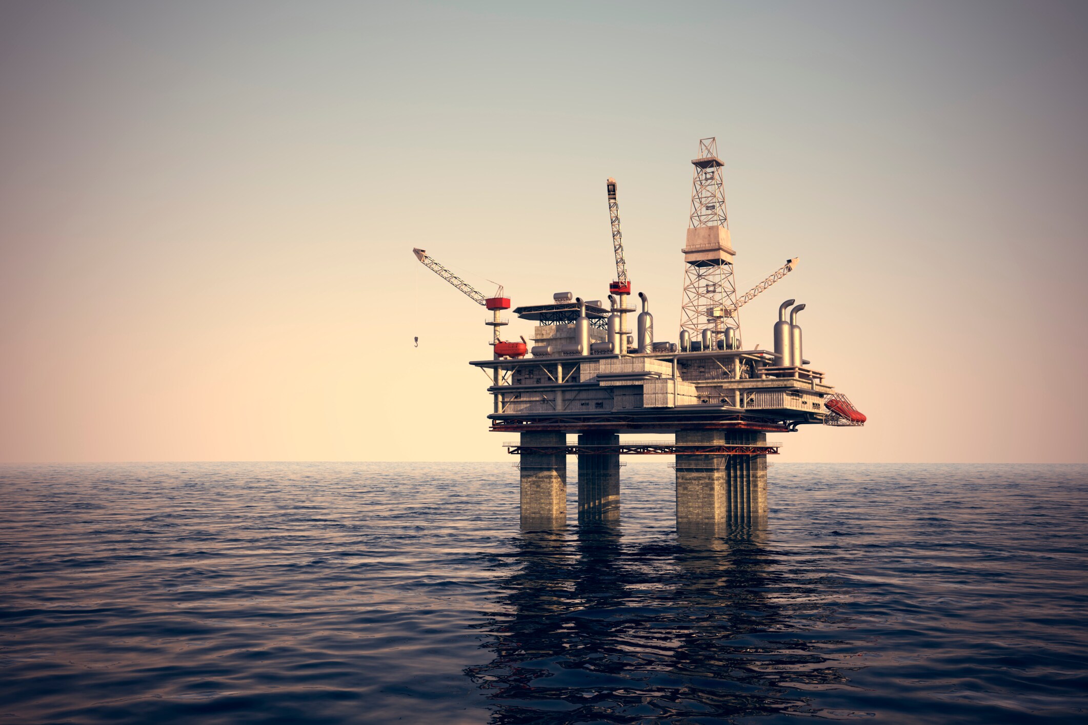 Offshore oil platform at sea